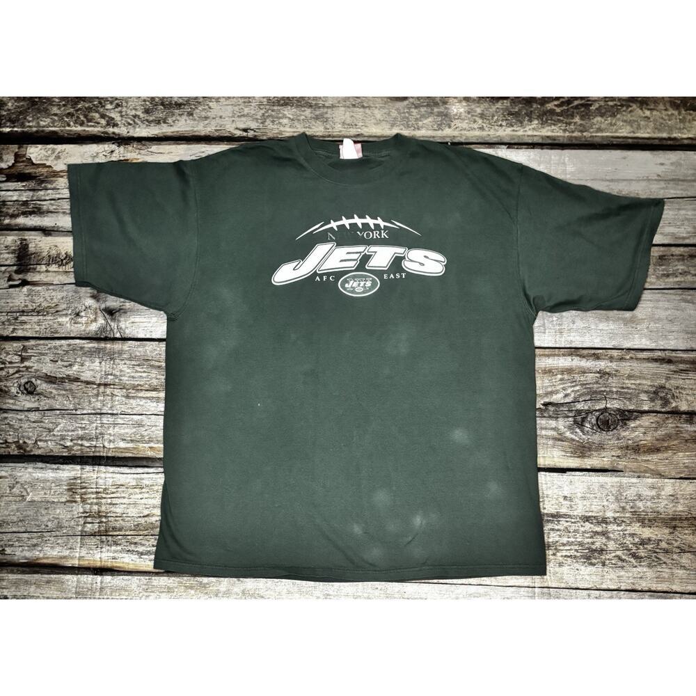 New York Jets NFL Team Apparel T Shirt Mens 2XL Green AFC East Football Tee Y2K